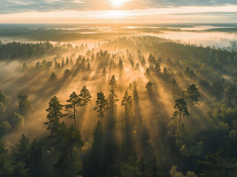 Herbstwald aus der Luft von fernlichtsicht