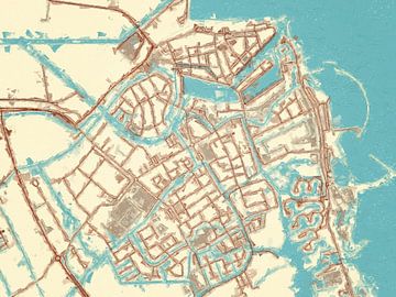 Karte von Medemblik im Stil von Blue & Cream von Map Art Studio