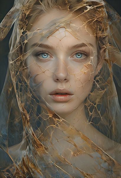 Une jeune femme aux beaux yeux bleus par Ljupka Kareska