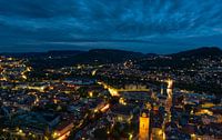 Cityscape at night from the Intershoptower in Jena