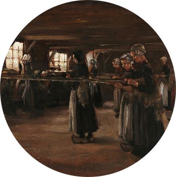 Studie voor vlasschuur in Laren - 1886 van Atelier Liesjes