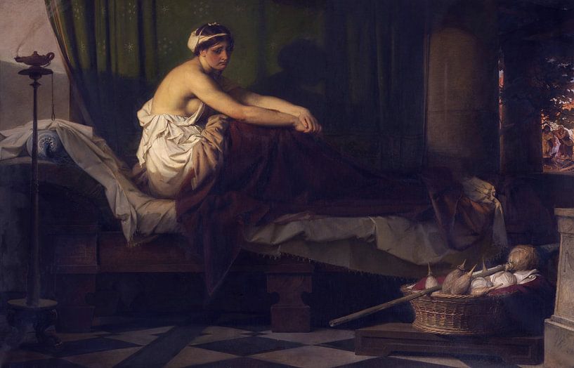 Penelope erwartet die Rückkehr des Odysseus bei ihrem Erwachen, Eduard Julius Friedrich Bendemann, 1 von Atelier Liesjes