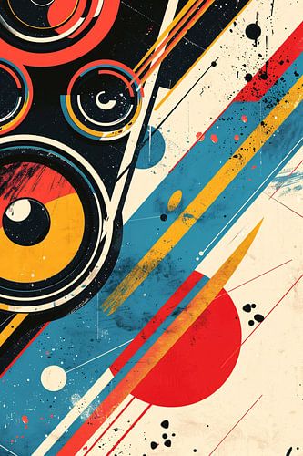 Abstract Straatkunst met Luidsprekers