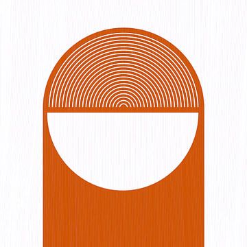 Geometrische Retro Vormen Abstractie Roest Oranje van Mad Dog Art
