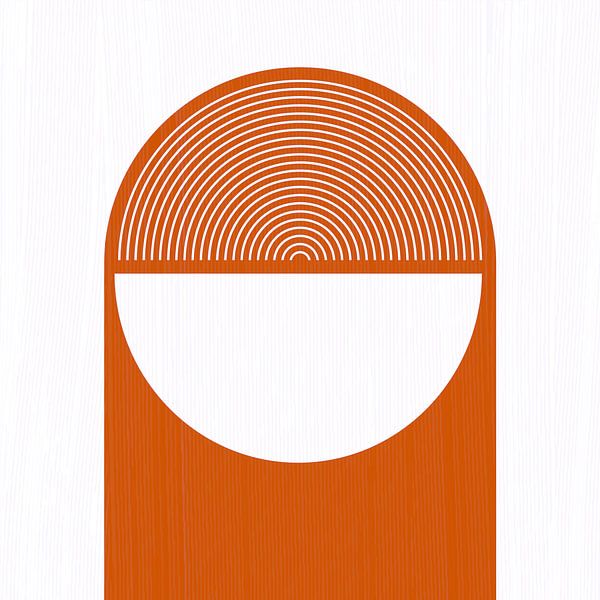 Geometric Retro Shapes Abstraction Rust Orange by Mad Dog Art
