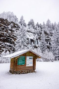 Korte winterwandeling in het besneeuwde Thüringer Woud bij Floh-Seligenthal - Thüringen - Duitsland van Oliver Hlavaty