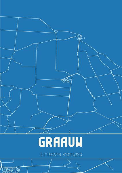 Blueprint | Map | Graauw (Zeeland) by Prints of Place