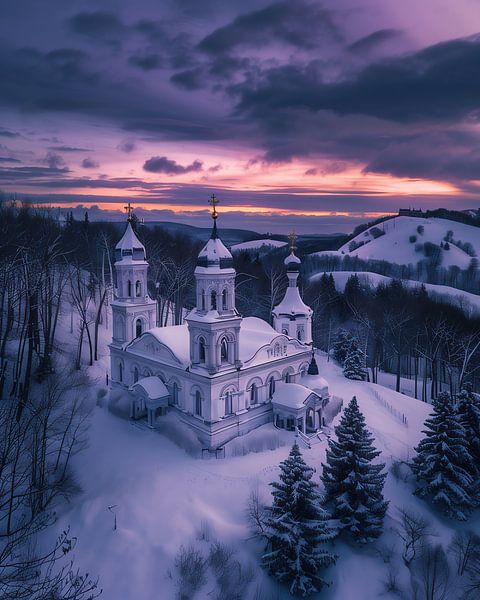 Mystiek licht in de kerk van fernlichtsicht