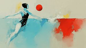Colour Splash | Water Polo Player with Red Ball
