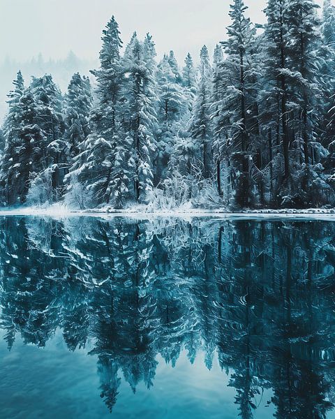 Wintermagie op het meer van fernlichtsicht