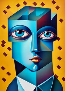 Kubistisch abstract gezicht van Andreas Magnusson