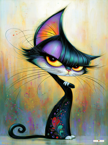 Boze zwarte kat / poes
