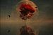 Droomlandschap – Droomlandschap met rode boom en volle maan van Jan Keteleer