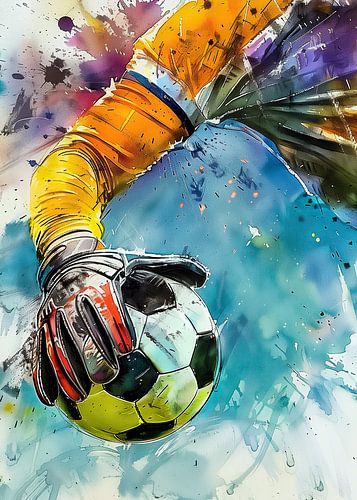 Doelman voetbal aquarel sport kunst #voetbal