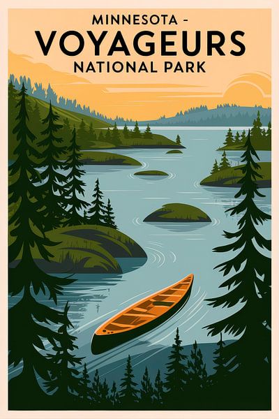 Minnesota - Nationaal park Voyageurs van Poster Art Shop