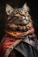 Middeleeuwse kat in portret