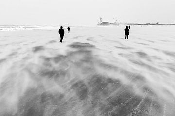 Dramatic beach view of Scheveningen during storm Eunice (19-02-2022)