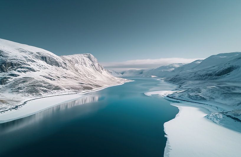 Winter an Norwegens Küste von fernlichtsicht