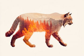 Lynx dans la forêt sur Poster Art Shop