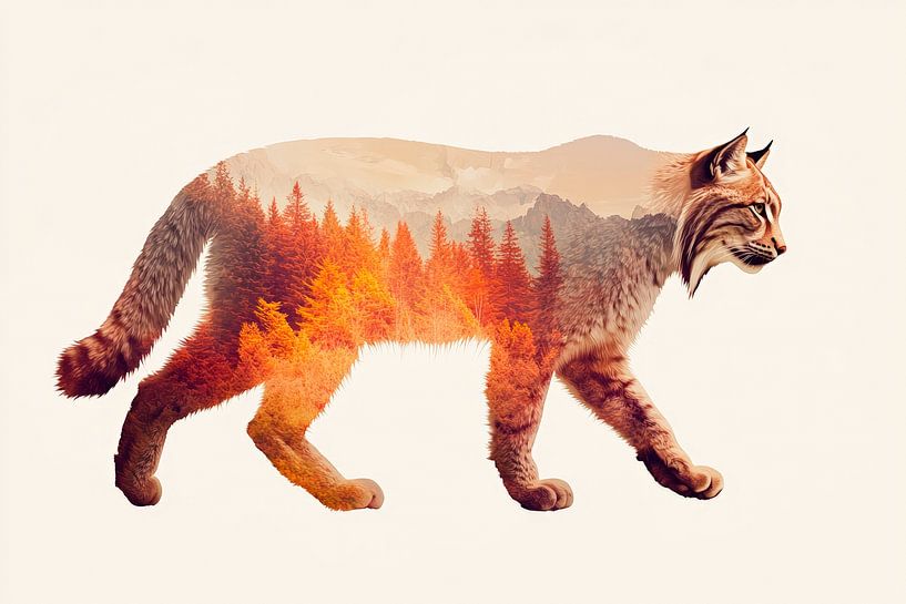 Lynx dans la forêt par Poster Art Shop