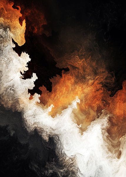 Fire abstraction painting by JBJart Justyna Jaszke