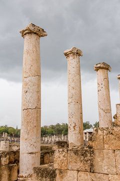 Zuilenm op Romeinse ruines in Bet She An in Israel