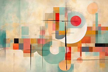 Kleurexplosie: Abstract Schilderij vol Energie en Vreugde van De Mooiste Kunst