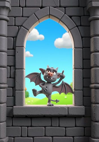Playful Cartoon Gargoyle