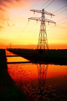 Oranje Zonsopgang lijnenspel