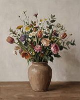 Stilleven van een klassieke bloemenvaas