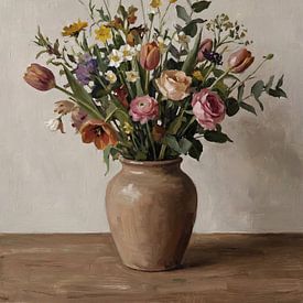 Nature morte d'un vase à fleurs classique sur AnderWerk