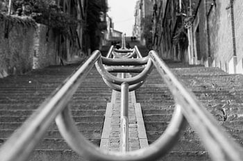 Montagne de Bueren, Liège (noir et blanc)