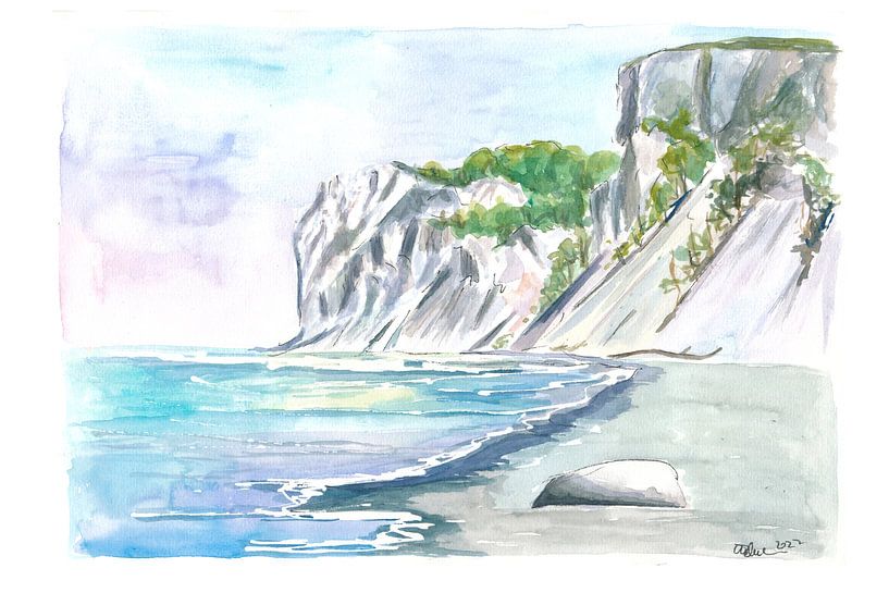 Steile weiße Klippen des Mont Klint in Dänemark von Markus Bleichner