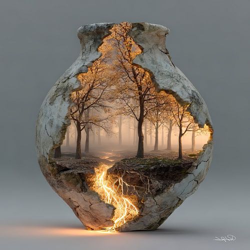 La nature dans un bocal en pierre