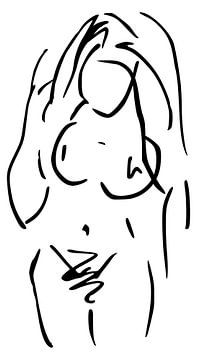 Abstrakte Kunst - nackte Frau in Schwarz-Weiß von Emiel de Lange