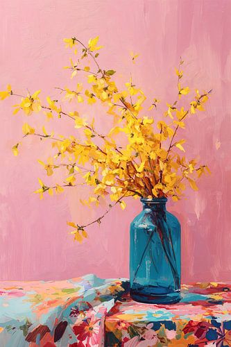Golden Forsythia in Blue no. 1