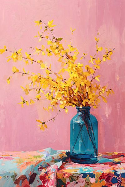 Forsythia doré en bleu no. 1 par Studio BB