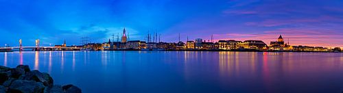 Panorama skyline Kampen at the river during a breathtaking sunset 2 by Anton de Zeeuw