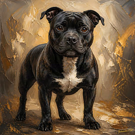 Amerikanischer Staffordshire Bullterrier 1 von Johannas Art Creations