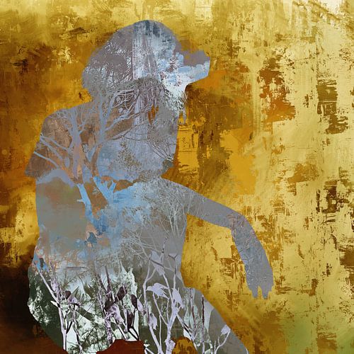 Stilte - abstract portret van een vrouw in de natuur