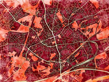 Karte von Bottrop im stil 'Amber Autumn' von Maporia