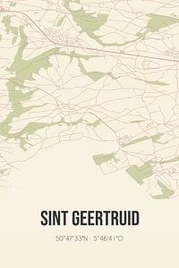 Vintage landkaart van Sint Geertruid (Limburg) van Rezona
