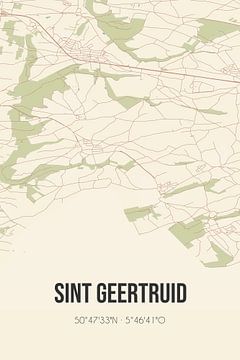 Vintage landkaart van Sint Geertruid (Limburg) van MijnStadsPoster