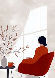 Woman life minimal art silence