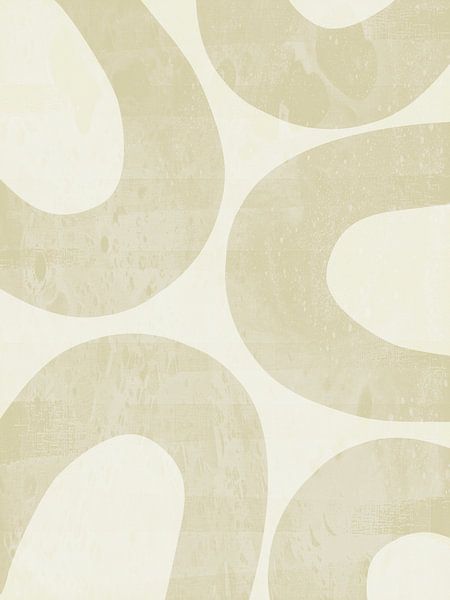 Regenboog Landschap Beige Zand Retro Abstract van Mad Dog Art