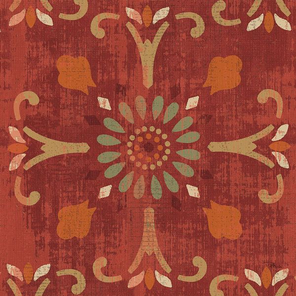Marokkaanse patchwork rode tegel IV, Pela Studio van Wild Apple