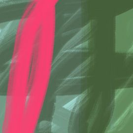 Abstrakte Kunst in Neon- und Pastellfarben. Grün und Neonpink von Dina Dankers