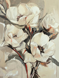 Abstract ivory floral blossom by IamHomeStudio