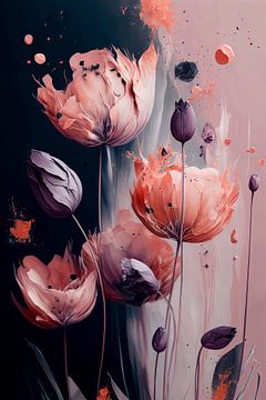 Splashed Tulips by Treechild