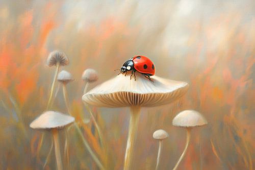 Lieveheersbeestje paddenstoelen